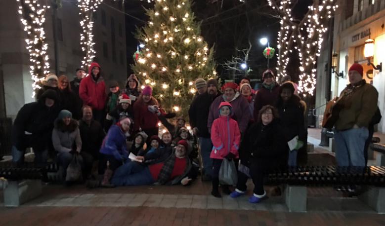 The 35 people from 3 different churches who came out Christmas caroling in downtown Manchester on the 20th